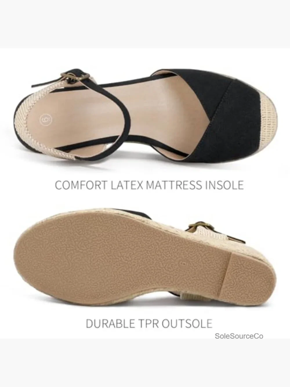 Closed Toe Platform Wedge Sandals Espadrilles Buckle Ankle Strap Summer